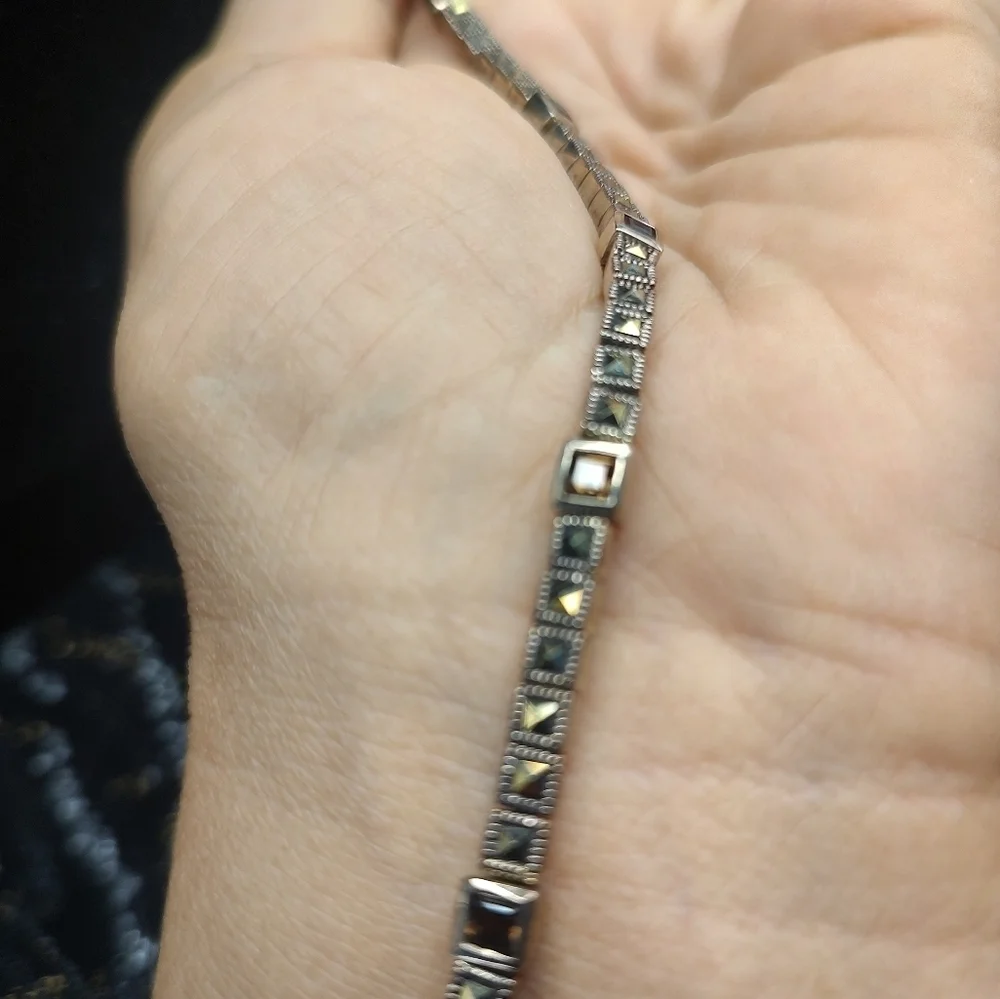 Judith Jack Bracelet Square Sterling Silver Marcasite Bracelet!